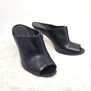 Sigerson Morrison black leather slip in heel mules Size 9.5